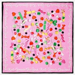 NWT Kate Spade Pink Candy Shop Silk Square - Gorgeous!